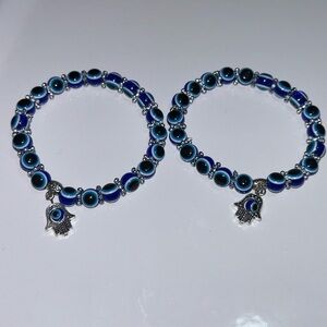 Evil Eye & Hamsa Bracelet set– Protection, Luck & Positivity